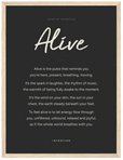 Alive Word of Intention Framed print 30x40 cm / 12x16″ Wood frame Carbon paper
