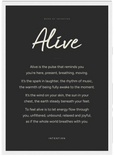 Alive Word of Intention Framed print A3 (29.7 x 42 cm) White frame Carbon paper