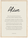 Alive Word of Intention Framed print A3 (29.7 x 42 cm) Wood frame Linen paper
