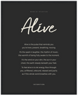 Alive Word of Intention Framed print 40x50 cm / 16x20″ Black frame Carbon paper