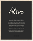 Alive Word of Intention Framed print 40x50 cm / 16x20″ Wood frame Carbon paper