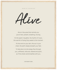 Alive Word of Intention Framed print 40x50 cm / 16x20″ Wood frame Linen paper