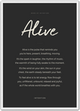 Alive Word of Intention Framed print A2 (42 x 59.4 cm) White frame Carbon paper
