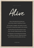 Alive Word of Intention Framed print A2 (42 x 59.4 cm) Wood frame Carbon paper
