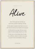 Alive Word of Intention Framed print A2 (42 x 59.4 cm) Wood frame Linen paper