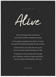 Alive Word of Intention Framed print 50x70 cm / 20x28″ Black frame Carbon paper