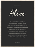 Alive Word of Intention Framed print 50x70 cm / 20x28″ Wood frame Carbon paper