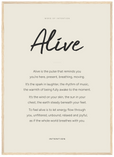 Alive Word of Intention Framed print 50x70 cm / 20x28″ Wood frame Linen paper