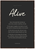 Alive Word of Intention Framed print A1 (59.4 x 84.1 cm) Dark wood frame Carbon paper
