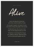 Alive Word of Intention Framed print A1 (59.4 x 84.1 cm) White frame Carbon paper
