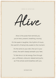 Alive Word of Intention Framed print A1 (59.4 x 84.1 cm) Wood frame Linen paper