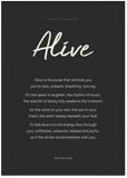 Alive Word of Intention Framed print 70x100 cm / 28x40″ Black frame Carbon paper