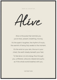 Alive Word of Intention Framed print 70x100 cm / 28x40″ Black frame Linen paper