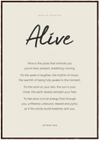 Alive Word of Intention Framed print 70x100 cm / 28x40″ Dark wood frame Linen paper