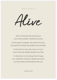 Alive Word of Intention Framed print 70x100 cm / 28x40″ White frame Linen paper
