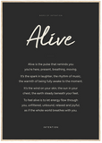 Alive Word of Intention Framed print 70x100 cm / 28x40″ Wood frame Carbon paper