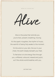 Alive Word of Intention Framed print 70x100 cm / 28x40″ Wood frame Linen paper