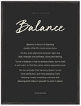 Balance Word of Intention Framed print 60x80 cm / 24x32″ Black frame Carbon paper