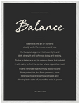 Balance Word of Intention Framed print 60x80 cm / 24x32″ White frame Carbon paper