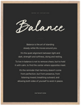 Balance Word of Intention Framed print 60x80 cm / 24x32″ Wood frame Carbon paper