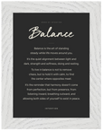 Balance Word of Intention Framed print 13x18 cm / 5x7″ White frame Carbon paper
