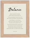 Balance Word of Intention Framed print 13x18 cm / 5x7″ Wood frame Linen paper