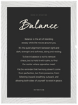 Balance Word of Intention Framed print 21x29.7 cm / 8x12" White frame Carbon paper