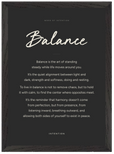 Balance Word of Intention Framed print A3 (29.7 x 42 cm) Black frame Carbon paper