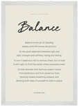 Balance Word of Intention Framed print A3 (29.7 x 42 cm) White frame Linen paper