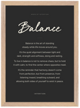 Balance Word of Intention Framed print A3 (29.7 x 42 cm) Wood frame Carbon paper