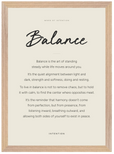 Balance Word of Intention Framed print A3 (29.7 x 42 cm) Wood frame Linen paper