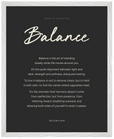 Balance Word of Intention Framed print 40x50 cm / 16x20″ White frame Carbon paper