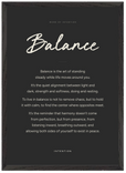 Balance Word of Intention Framed print A2 (42 x 59.4 cm) Black frame Carbon paper