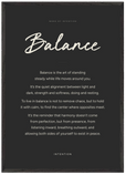 Balance Word of Intention Framed print A1 (59.4 x 84.1 cm) Black frame Carbon paper
