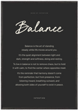 Balance Word of Intention Framed print 70x100 cm / 28x40″ Black frame Carbon paper