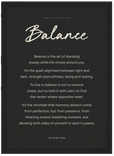 Balance Word of Intention Framed print 21x29.7 cm / 8x12" Black frame Carbon paper