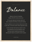 Balance Word of Intention Framed print 30x40 cm / 12x16″ Wood frame Carbon paper