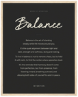 Balance Word of Intention Framed print 40x50 cm / 16x20″ Wood frame Carbon paper