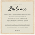Balance Word of Intention Framed print 40x50 cm / 16x20″ Wood frame Linen paper