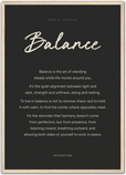 Balance Word of Intention Framed print A2 (42 x 59.4 cm) Wood frame Carbon paper