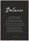 Balance Word of Intention Framed print 50x70 cm / 20x28″ Dark wood frame Carbon paper