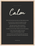 Calm Word of Intention Framed print 60x80 cm / 24x32″ Wood frame Carbon paper