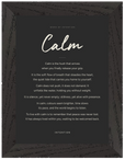 Calm Word of Intention Framed print 13x18 cm / 5x7″ Black frame Carbon paper
