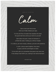 Calm Word of Intention Framed print 13x18 cm / 5x7″ White frame Carbon paper