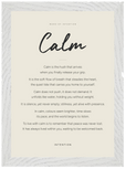 Calm Word of Intention Framed print 21x29.7 cm / 8x12" White frame Linen paper