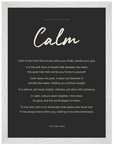 Calm Word of Intention Framed print 30x40 cm / 12x16″ White frame Carbon paper