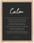 Calm Word of Intention Framed print 30x40 cm / 12x16″ Wood frame Carbon paper