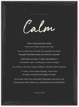 Calm Word of Intention Framed print A3 (29.7 x 42 cm) Black frame Carbon paper