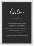 Calm Word of Intention Framed print A3 (29.7 x 42 cm) White frame Carbon paper
