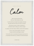 Calm Word of Intention Framed print A3 (29.7 x 42 cm) White frame Linen paper